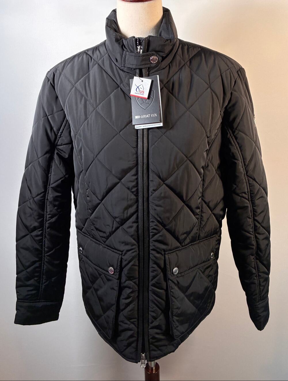 Ariat Province Quilted Jacket NWT XL Black EcoDry Equestrian Insulated